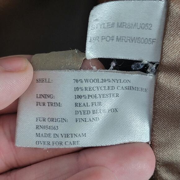 VINTAGE Marvin Richards New York Black Wool Cashmere Fox Fur Coat, Sz 4 - Picture 10 of 11